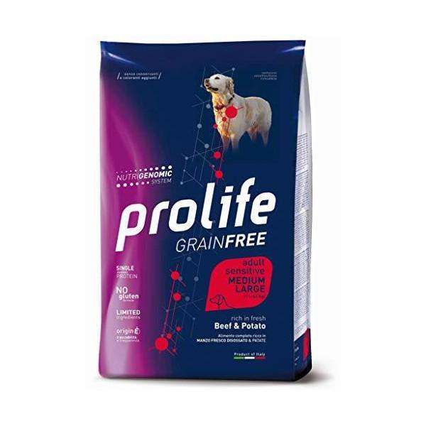 Prolife Adult Grain Free Medium/Large Manzo&Patate 10 kg Prolife Adult Grain Free Medium/Large Manzo&Patate 10 kg